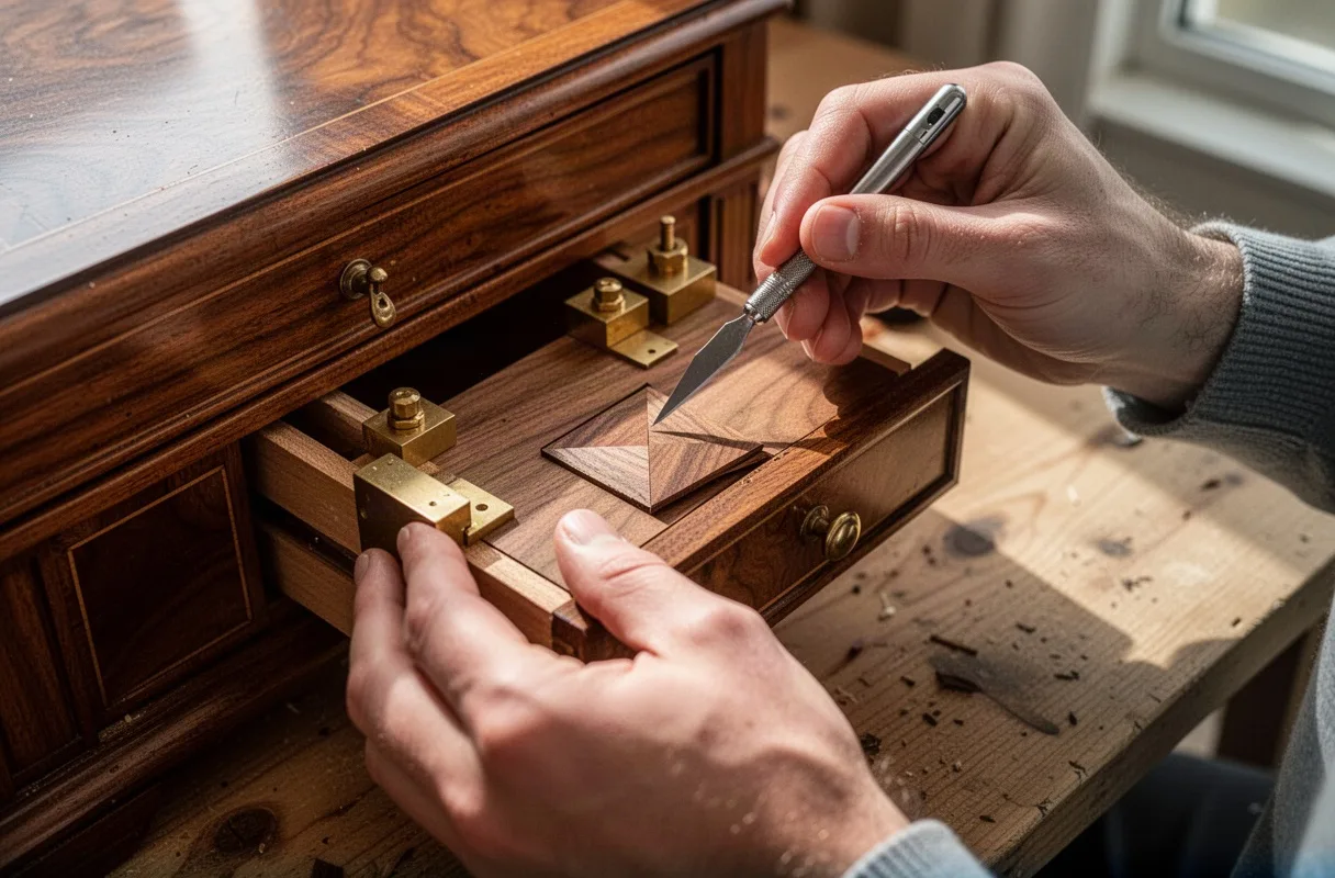 Veneer Patching and Marquetry Consolidation